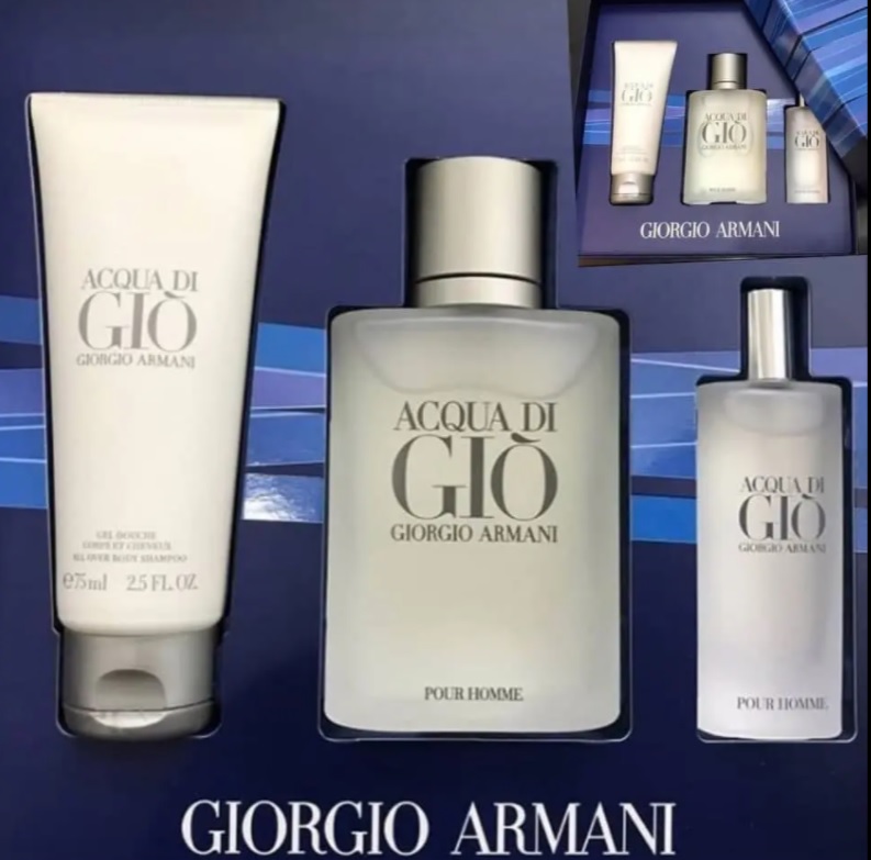 Giorgio Armani Acqua di Giò Kit – EDT 50ml + Gel de Banho 75ml + Pós Barba75ml