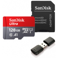 Cartão Micro SD Sandisk Ultra 128GB + Adaptador USB