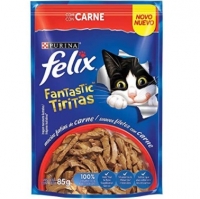 Nestlé Purina Felix Fantastic Tiritas Ração úmida Para Gatos Adultos Carne 85g (5 Unidades)