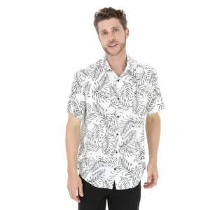 Camisa Manga Curta Folhagem Off-White - Masculina