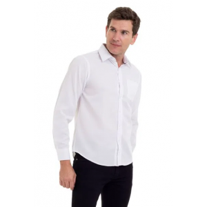 Camisa Manga Longa Maquinetada Branca - Avenida
