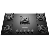 Cooktop a Gás Continental 5 Bocas de Vidro Temperado - KC5GP