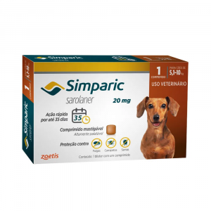 Antipulgas Simparic 5,1 à 10kg Zoetis - 1 Comprimido