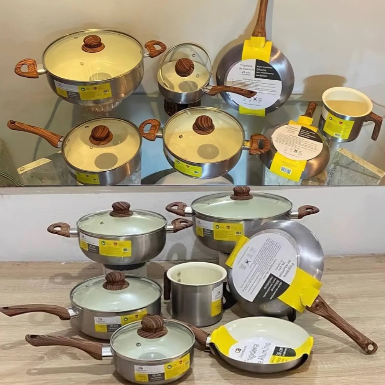 Jogo de Panelas Casambiente de Alumínio Prata – 8 Peças New York