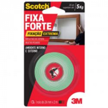 Fita Dupla Face 3M Scotch Fixa Forte Fixação Extrema – 24 mm x 2 m