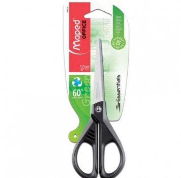 Tesoura 17cm, Maped, Essentials Green, 468010, Preto