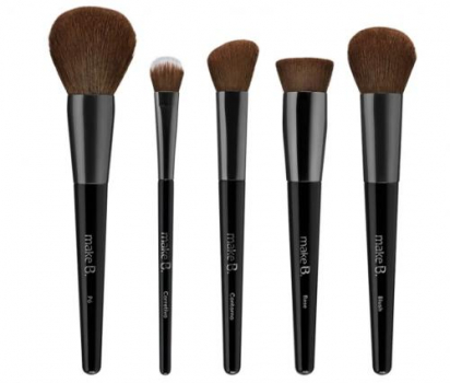 Combo Make B. Pincéis: Base Líquida + Pó + Contorno Facial + Blush + Corretivo Fibras Duplas
