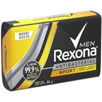 Sabonete Em Barra Antibacterial Sport Rexona Men Cartucho 84g, Rexona, Branco