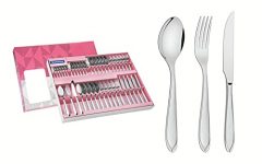 Faqueiro Aço Inox com Faca para Churrasco com 42 Peças Tramontina Laguna Prata