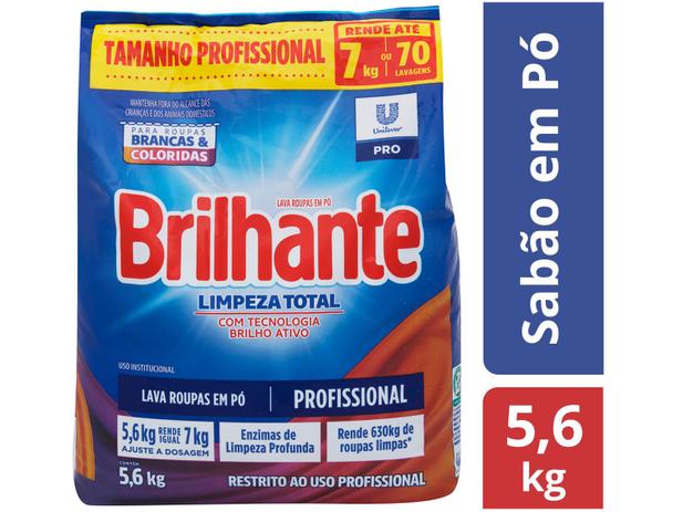 Sabão em Pó Brilhante Limpeza Total Profissional – Concentrado 5,6kg