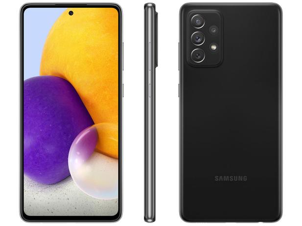 Smartphone Samsung Galaxy A72 128GB Preto 4G – 6GB RAM Tela 6,7” Câm. Quádrupla + Selfie 32MP