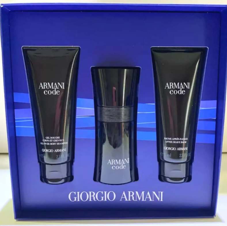 Armani Code Pour Homme Kit – EDT 50ml + Gel de Banho 75ml + Pós Barba 75ml – Giorgio Armani