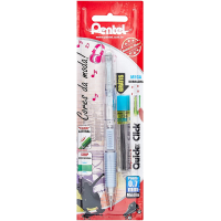 Lapiseira Pentel Quick Click 0 - 7mm Cinza com Tubo de Grafites Pentel SM/Pd217-NM
