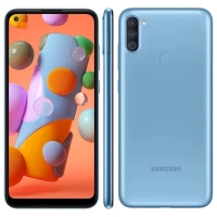 Smartphone Samsung Galaxy A11 64GB Azul 4G Tela 6.4 Pol. Câmera Tripla 13MP Selfie 8MP Dual