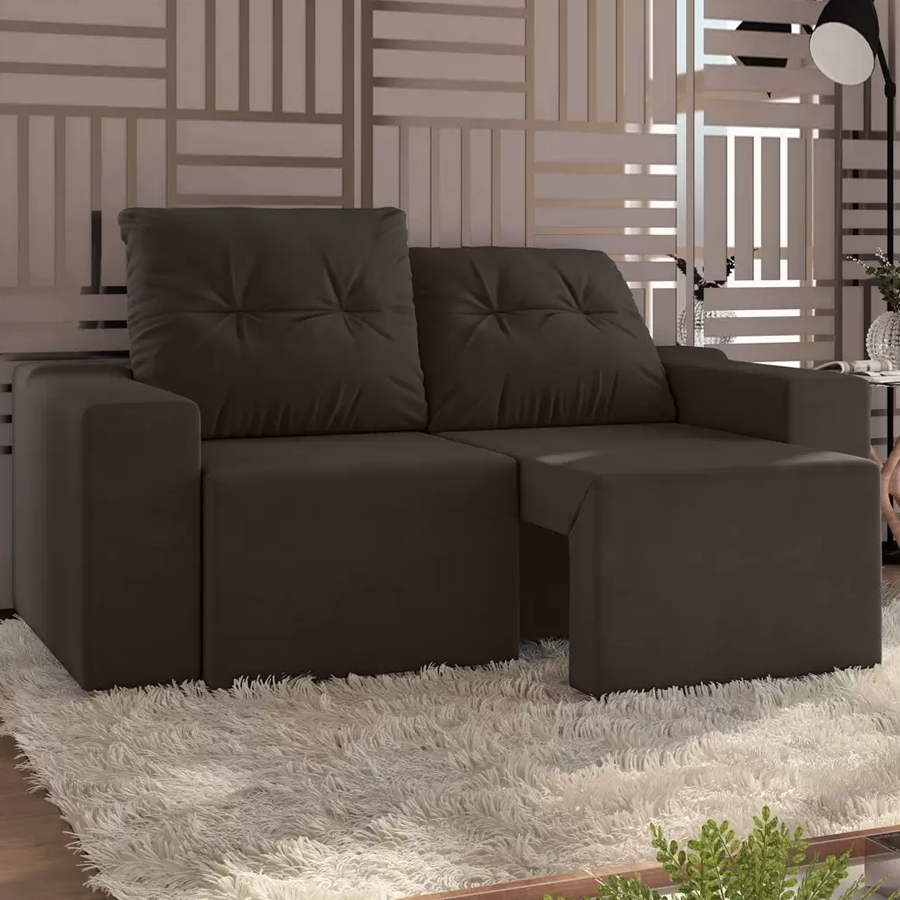 Sofá Retrátil Reclinável 3 Lugares Suede Veludo – Moscow BestHouse