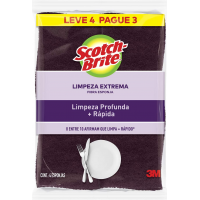 4 Unidades - Esponja de Limpeza Extrema Scotch-Brite