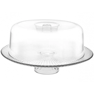 Boleira de Vidro Redonda com Tampa de Acrílico - Ruvolo Moderna 32,5cm