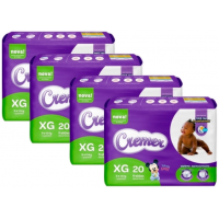 Kit com 4 Fraldas Cremer Disney Prática XG - (20 Unidades cada)