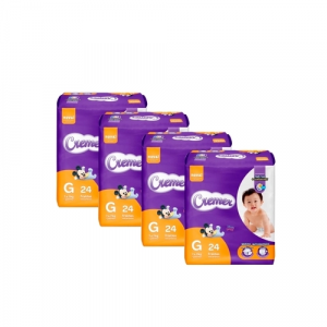 Kit com 4 Pacotes de Fraldas Cremer Disney Prática G - (24 Unidades Cada)