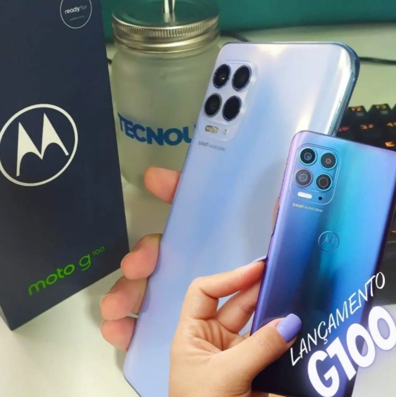 Smartphone Motorola Moto G100 256GB Luminous Sky – 5G 12GB RAM 6,7” Câm. Quádrupla + Selfie Dupla
