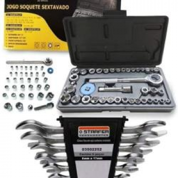 Jogo De Ferramentas 46 Peças Com Soquetes + Kit Chave Combinada – Starfer