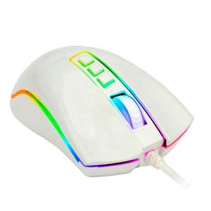 Mouse Gamer Redragon Cobra, RGB, 7 Botões, 10000DPI, Lunar White - M711W