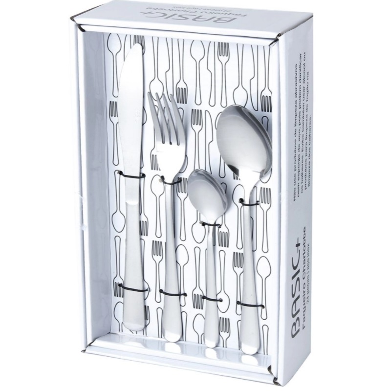 Faqueiro aço inox Charlotte 24 peças – Basic+