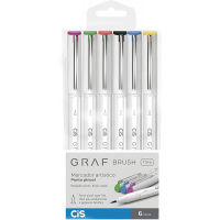 Marcador Artístico Ponta Pincel CiS Graf Brush Fine 59.9500 6 Cores
