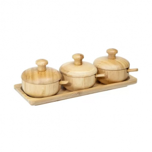 Jogo Porta-Geleia Bambus 7 Peças - Home Style