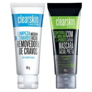 Kit Máscara Clearskin Avon (Máscara Facial Removedora de Cravos e Máscara Facial Preta com Carvão)