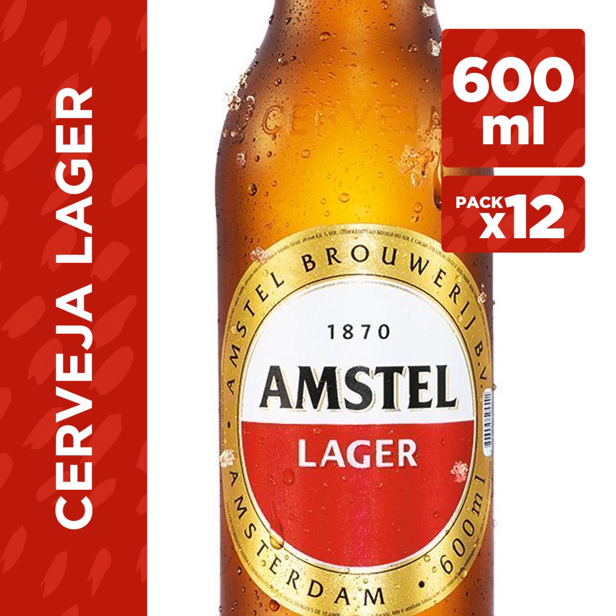 Cerveja Amstel Garrafa 600 ml – 12 unid.