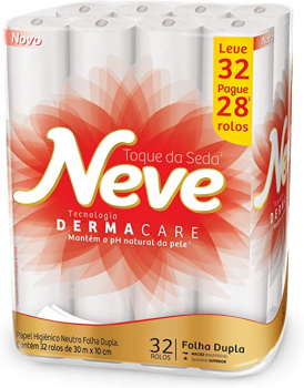Neve Papel Higiênico Toque de Seda, 32 Rolos