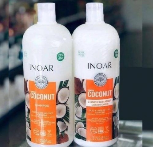 Inoar Kit Shampoo e Condicionador Coconut com Óleo de Coco,2x1L