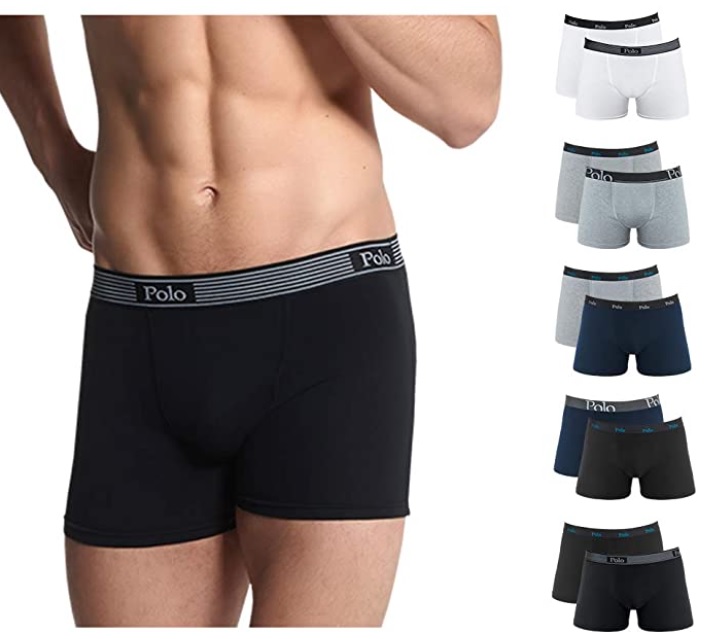 Kit 10 Cuecas Boxer Cotton e Premium, Polo Match, Masculino
