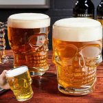 Caneca para Chopp e Cerveja de Vidro Caveira Rock Style Lyor Transparente, 510 ml