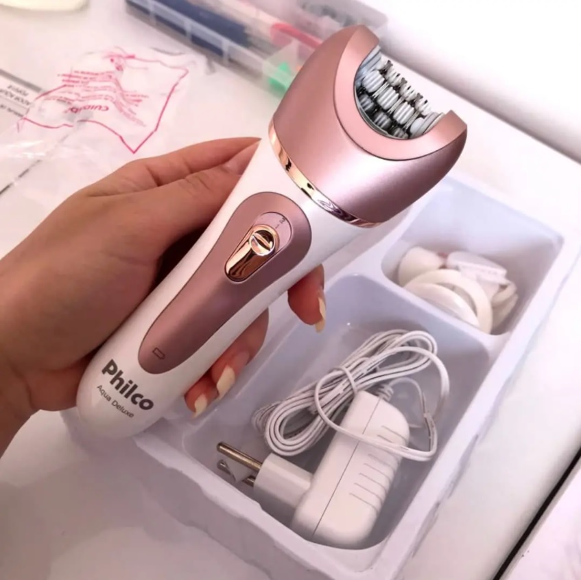 Depilador, Aqua Deluxe Pdp01r, 4w, Rose, Bivolt, Philco