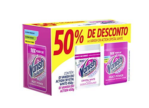 Vanish Tira Manchas Oxi Action Kit com 1 Pink 450 g e 1 Crystal White 450g