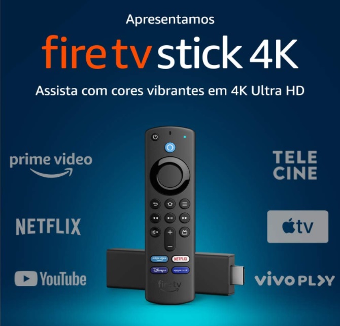 Fire TV Stick 4K com Controle Remoto por Voz com Alexa (inclui comandos de TV) | Dolby Vision}