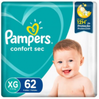 5 Pacotes Fralda Pampers Confort Sec XG com 62 Unidades