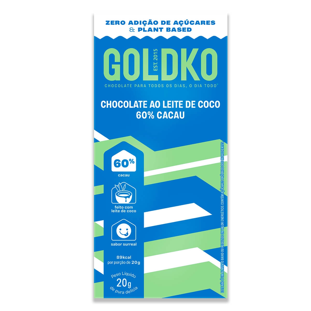 CHOCOLATE AO LEITE DE COCO GOLD&KO 60% CACAU