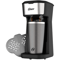 Cafeteira Oster OCAF200 2Day Inox 2 em 1 c/Copo Térmico Preto/Inox 220V