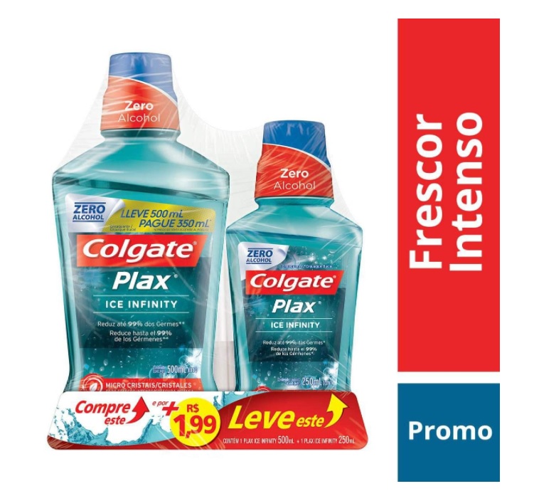 Enxaguante Bucal Colgate Plax Ice Infinity 750Ml Promo Leve 750Ml Pague 500Ml