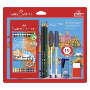 Kit Escolar Prático Com 19 Peças Faber Castell - KIT/HAVAN17
