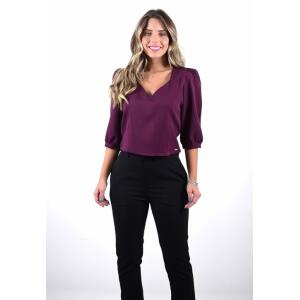Blusa Mamorena Decote Princesa e Manga