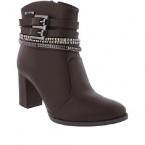 Ankle Boot Dakota Salto Bloco Fivelas Marrom