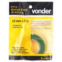 Fita Dupla Face Acrílica, 12 x 2 M, Vonder VDO2191