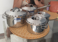Jogo de Panelas com Fundo Triplo 4 Peça Tramontina Inox