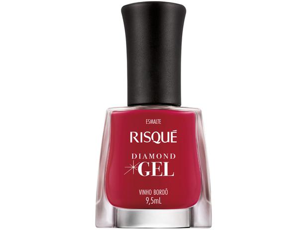 Esmalte Risqué Diamond Gel Vinho Bordô – Cremoso Hipoalergênico 9,5ml