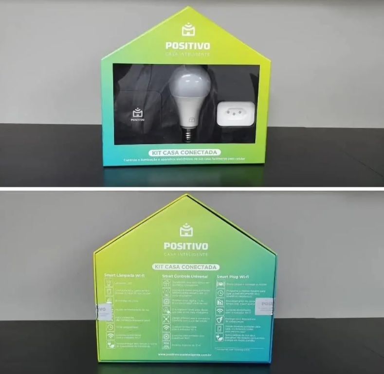 Kit Casa Conectada Positivo Casa Inteligente (1 Smart Controle Universal, 1 Smart Plug Wi-Fi, 1x Smart Lâmpada Wi-Fi), Bivolt – Compatível com Alexa