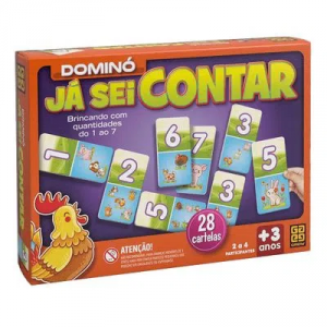 Jogo Educativo Dominó Já Sei Contar 28 Cartelas - Grow